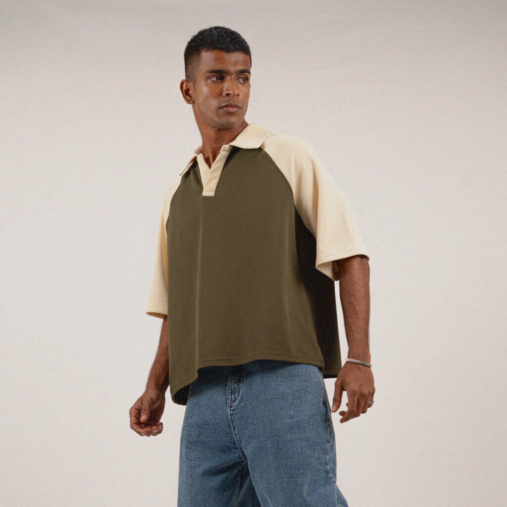 Green Raglan tee
