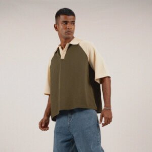 Green Boxy Raglan tee